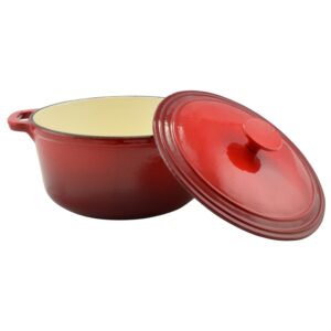 Zománcozott öntöttvas lábas - 26cm - 5,2 literes (piros)