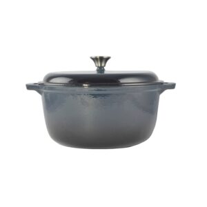 Zománcozott öntöttvas lábas - 30 cm - 7 literes (Acélkék)