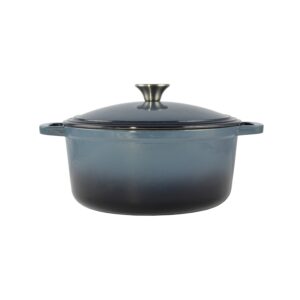 Zománcozott öntöttvas lábas - 26 cm - 5,2 literes (Acélkék)