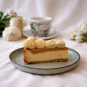 Karamellás sajttorta szelet